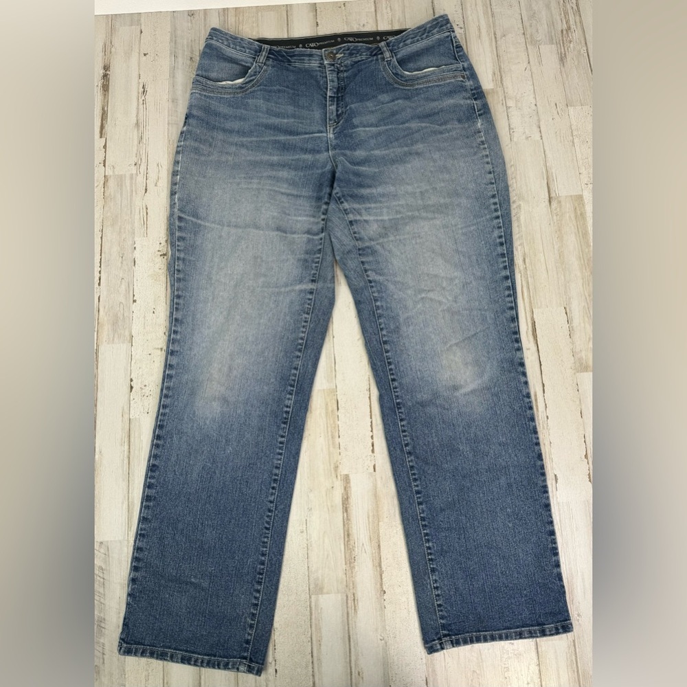 Cato Premium Jeans Women's 16W 40x33 Blue Straight Leg High Rise